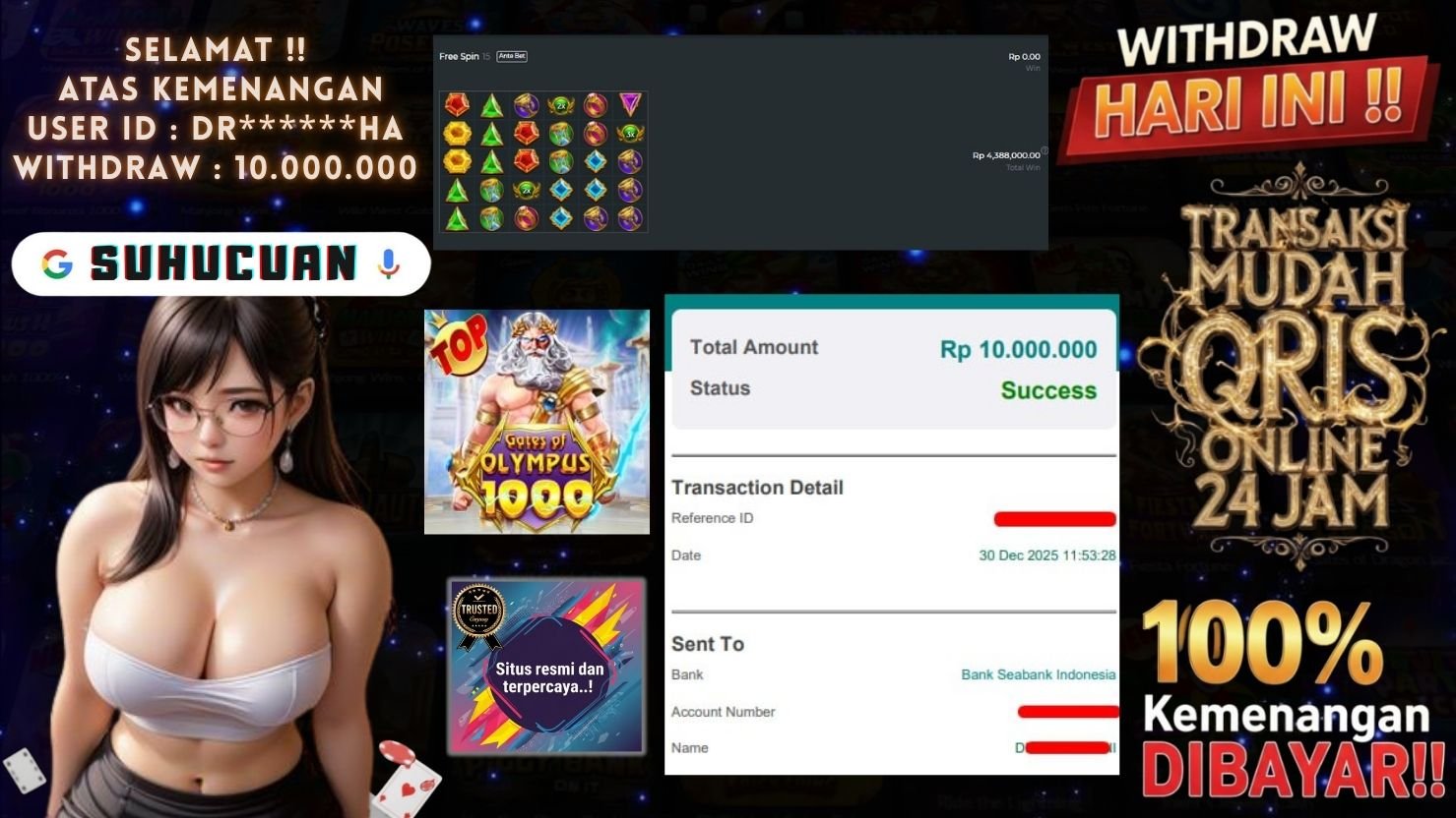 SUHUCUAN JACKPOT SLOT GATES OF OLYMPUS 1000